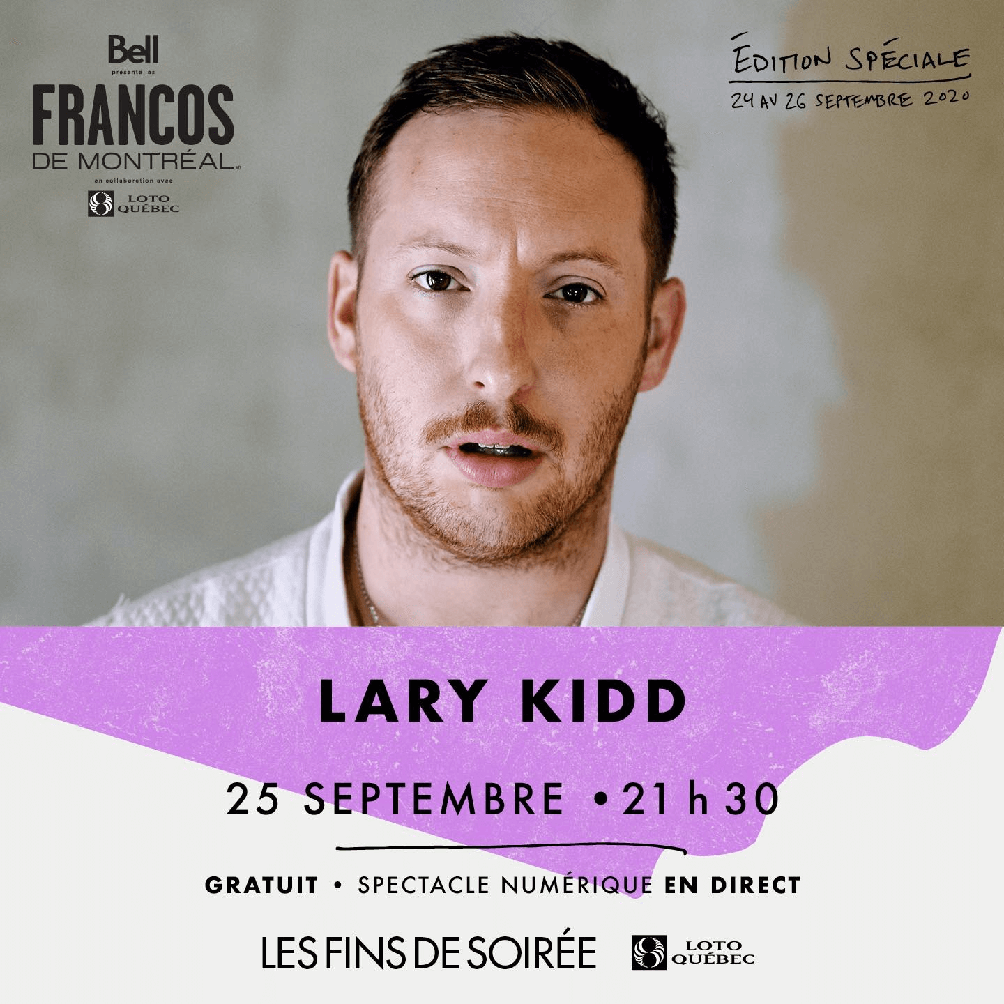 Lary Kidd aux Francos de Montréal pour l'édition spéciale 2020